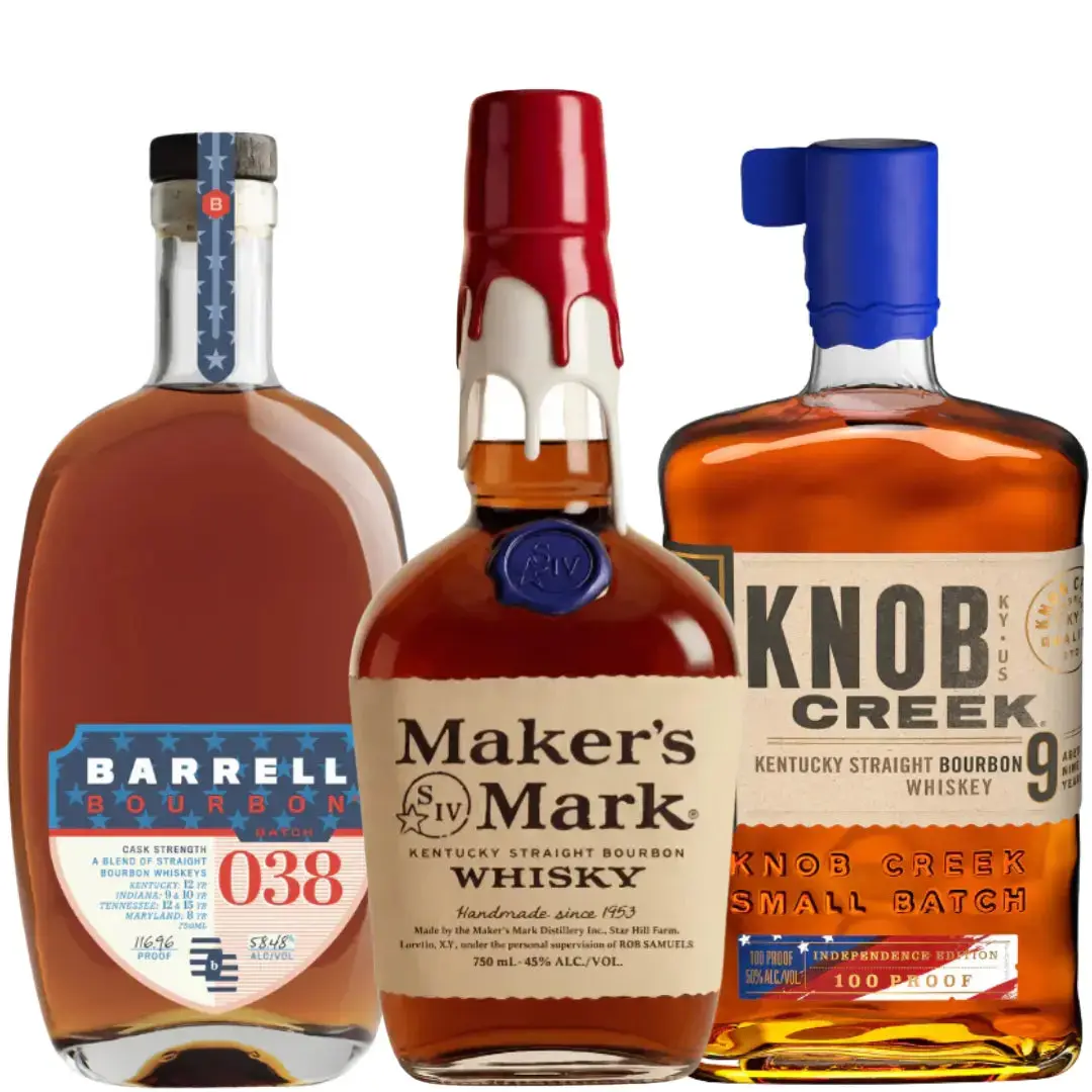 America's 250th Anniversary Commemorative Bourbon Bundle: Maker's Mark, Knob Creek, Barrell Bourbon