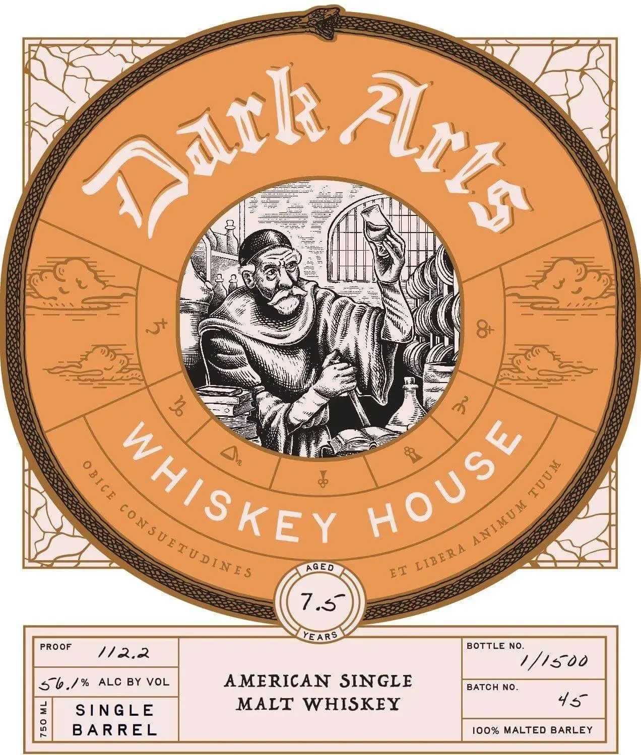 Dark Arts Whiskey House American Single Malt Whiskey Single Barrel 7.5 Years
