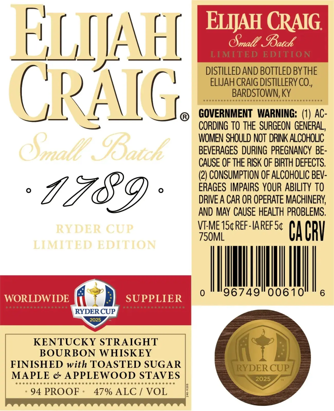 Elijah Craig Small Batch Ryder Cup 2025 Limited Edition - Image 3