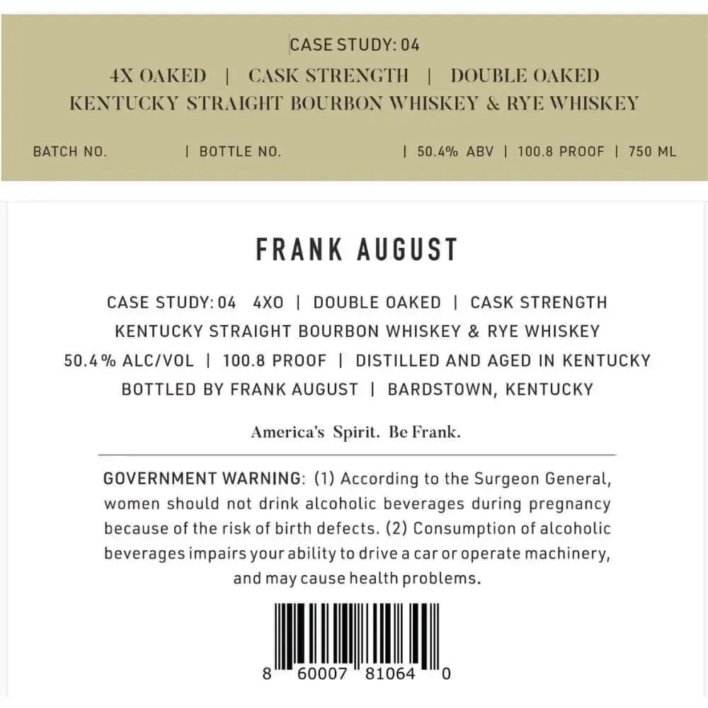 Frank August Case Study: 04 4x Oaked Blended Whiskey - Image 2