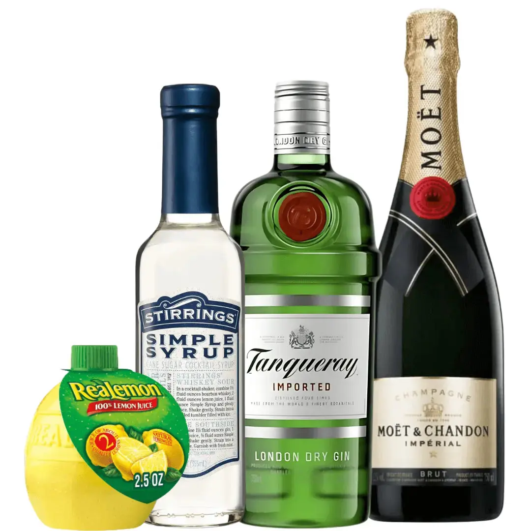 French 75 Cocktail Kit: Tanqueray, Moët & Chandon, Realemon, Stirrings