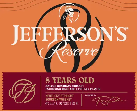 Jefferson’s Reserve 8 Year Kentucky Straight Bourbon Whiskey 750mL 96 Proof