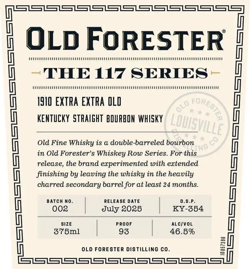 Old Forester 117 Series 1910 Extra Extra Old Kentucky Straight Bourbon Whisky 375ml