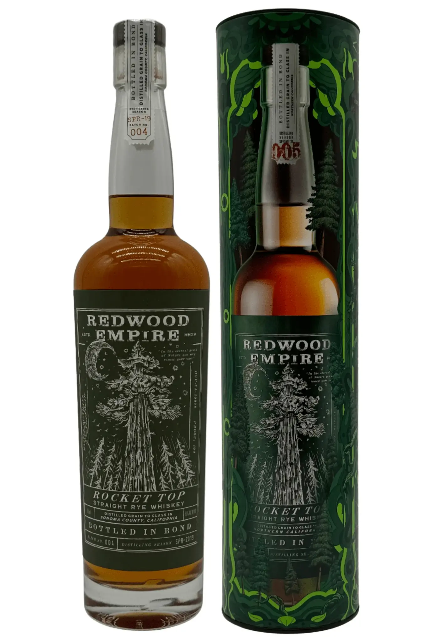 Redwood Empire Rocket Top Bottled in Bond Straight Rye Whiskey Batch 005 2025 Release