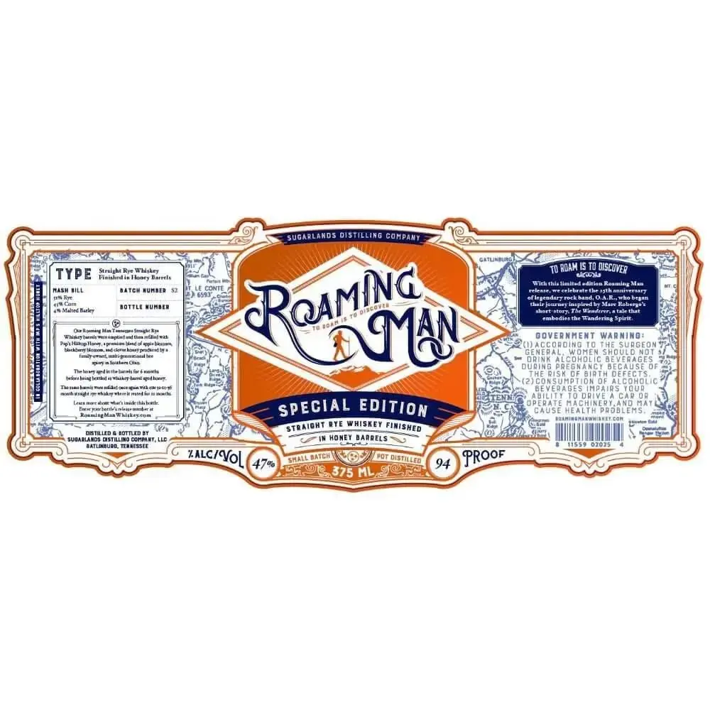 Sugarlands Roaming Man Straight Rye Finished in Honey Barrels