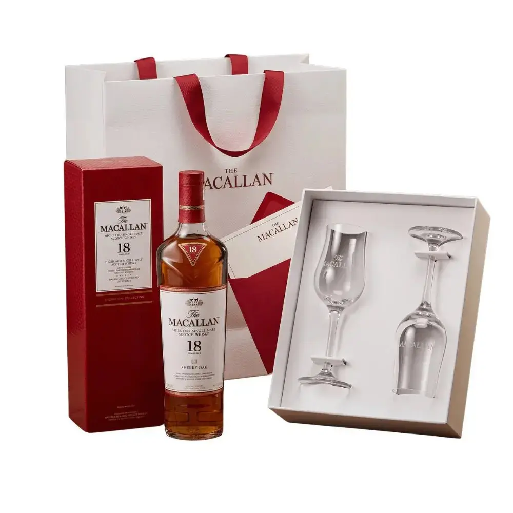 The Macallan 18 Year Old Sherry Oak Scotch Whisky Gift Set