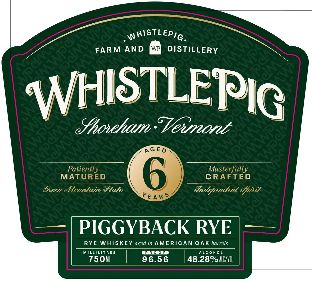WhistlePig PiggyBack Rye 6 Year 96.56 Proof 750mL